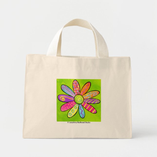 FlowerPower! Mini Tote Bag (Front)
