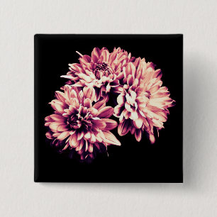 Flowers 15 Cm Square Badge