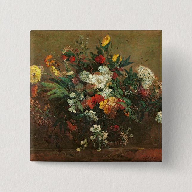 Flowers 15 Cm Square Badge (Front)