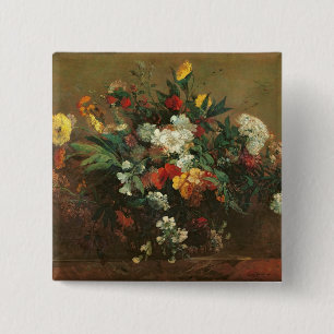 Flowers 15 Cm Square Badge
