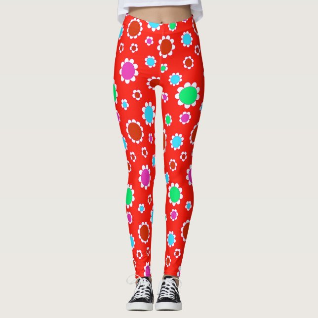 Flowers 34R - Custom Leggings (Front)