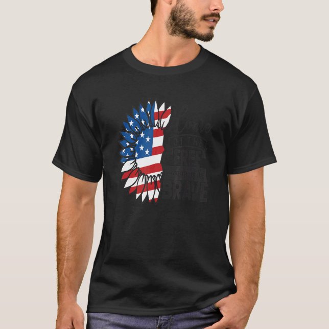 Flowers 4th Of July Celebration Graphic  Brave Tee (Front)
