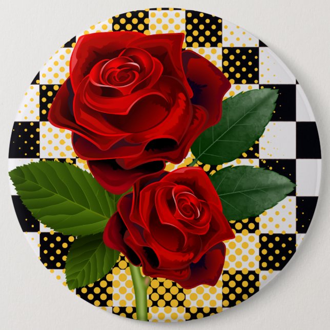 flowers 6 cm round badge (Front)