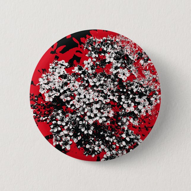 FLOWERS 6 CM ROUND BADGE (Front)