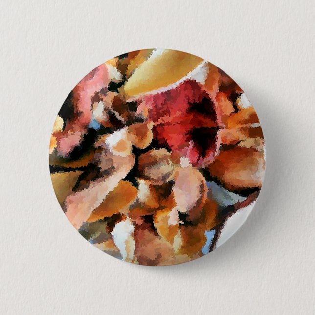 FLOWERS 6 CM ROUND BADGE (Front)