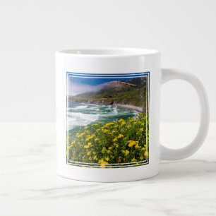 Flowers Above Sand Dollar Beach Large Coffee Mug