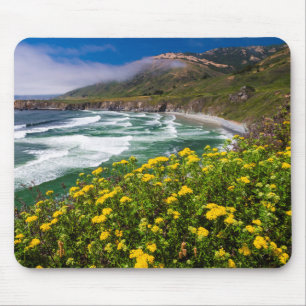 Flowers Above Sand Dollar Beach Mouse Pad