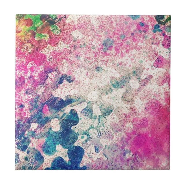 Flowers Abstract Ceramic Tile (Front)