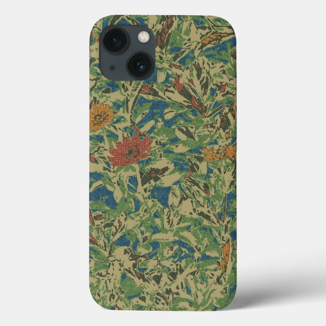 Flowers against leaf camouflage pattern Case-Mate iPhone case (Back)