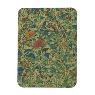 Flowers against leaf camouflage pattern magnet
