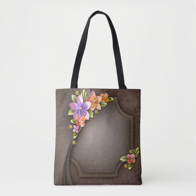 Flowers All-Over-Print Tote Bag, Medium Bag (Front)