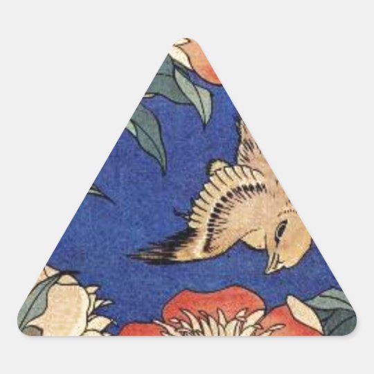 Flowers and a Bird Triangle Sticker