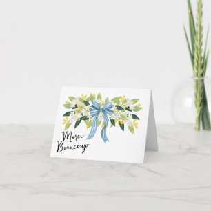 Flowers and a Bow Coastal Thank You Card