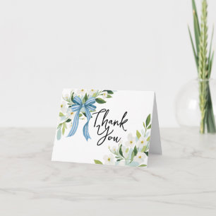 Flowers and a Bow Coastal Thank You Card