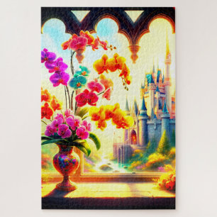 Flowers and a Castle Jigsaw Puzzle