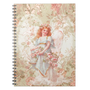 Flowers and Angel Vintage Collage Notebook