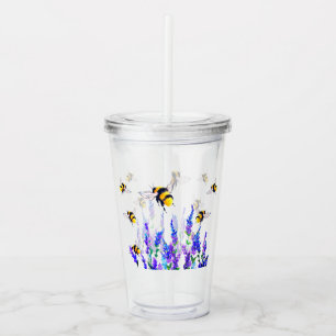 Flowers and Bees Acrylic Tumbler