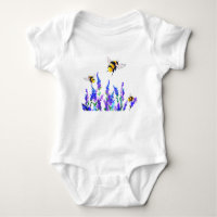 Flowers and Bees Baby Bodysuit