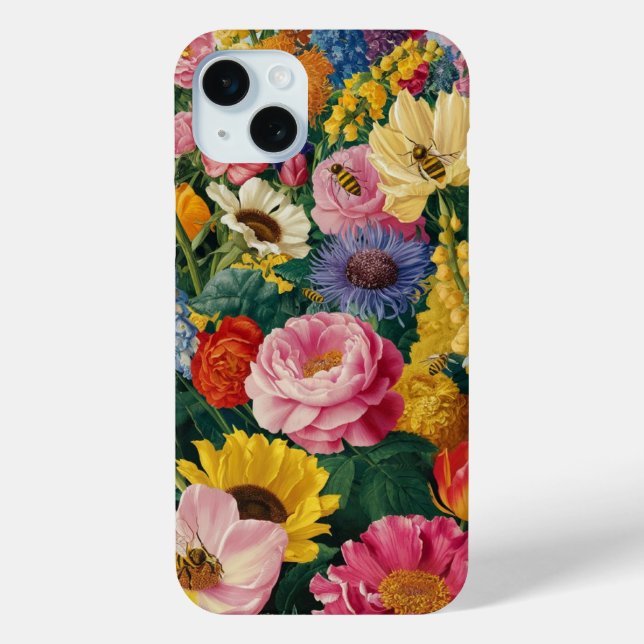 Flowers and Bees Case-Mate iPhone Case (Back)