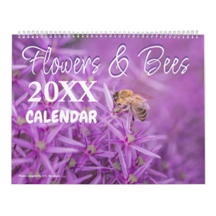 Flowers and Bees Floral Nature 2026 Calendar