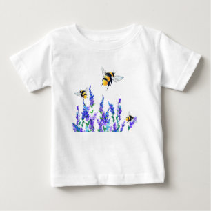 Flowers and Bees Flying Baby T-Shirt Spring Joy