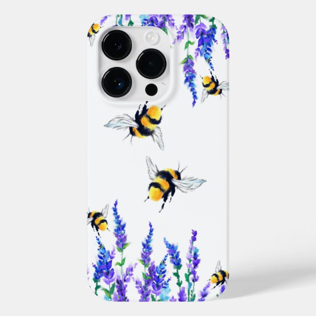 Flowers and Bees Flying iPhone Case Spring (Back)