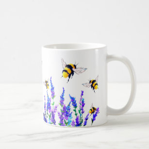 Flowers and Bees Flying Mug Spring