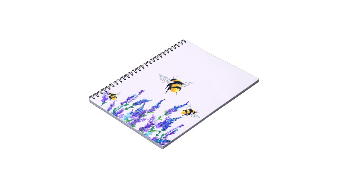 Flowers and Bees Flying Notebook Spring Joy | Zazzle
