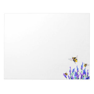 Flowers and Bees Flying Spring Notepad