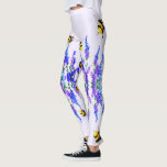 Flowers and Bees Leggings Spring Joy<br><div class="desc">Beautiful Spring Flowers and Bees Flying - Drawing Nature Sweet Honey Bee - Choose / Add Your Favourite Text / Colour - Make Your Unique Gift - Resize and move or remove and add elements with customisation tool ! - Drawing and Design by MIGNED. You can also transfer my designs...</div>