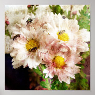 Flowers and Bees Poster