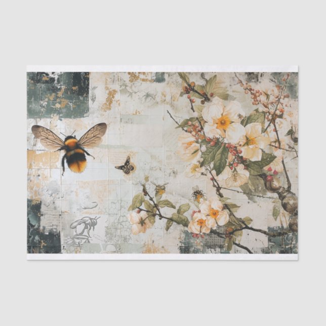 Flowers and Bees  Tissue Paper (Front)