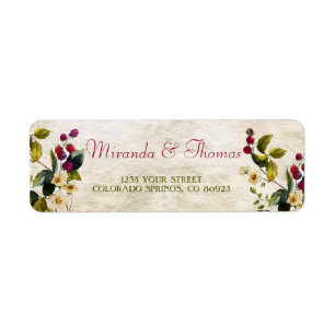 Flowers and Berries Address Labels
