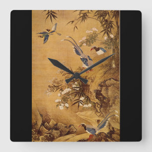 Flowers and Bird', Hsiao Yung_The Orient Square Wall Clock