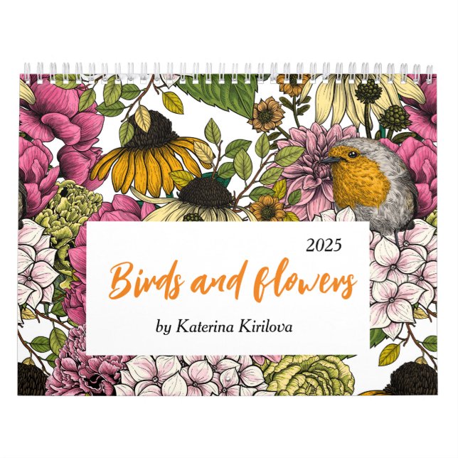 Flowers and birds 2025 Calendar (Cover)