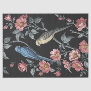 Flowers and Birds Illustration Tissue Paper