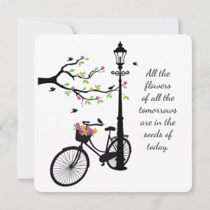 Flowers and birds notecard 5x5