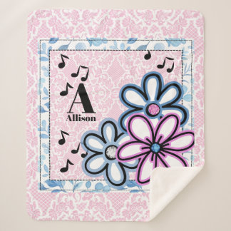 Flowers and bling sherpa blanket