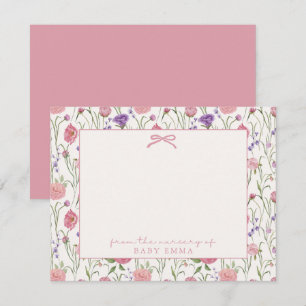 Flowers and bow, From the nursery of card