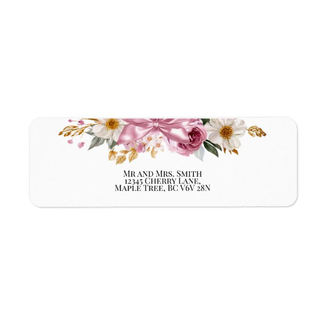 Flowers and Bows Return Address Labels (Front)