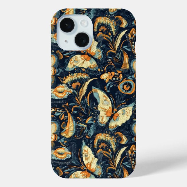 Flowers and Butterflies Abstract Pattern Case-Mate iPhone Case (Back)