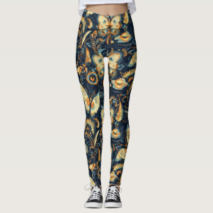 Flowers and Butterflies Abstract Pattern Leggings