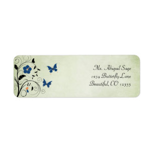 Flowers and Butterflies Address Label Return Address Label