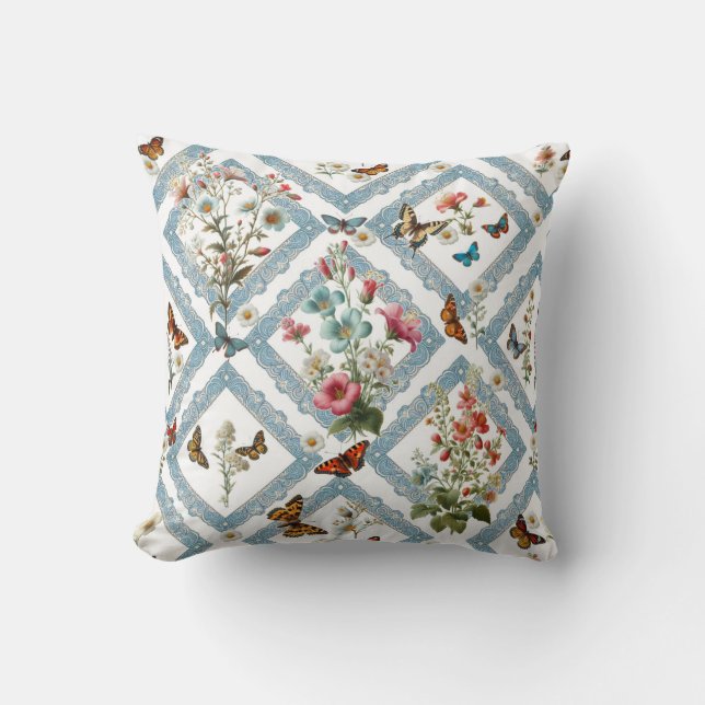 Flowers and butterflies cushion (Front)