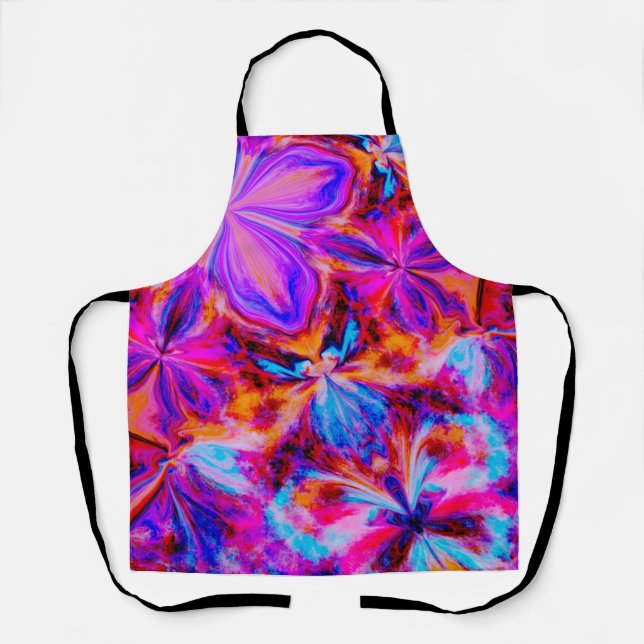 flowers and butterflies in abstract apron (Front)