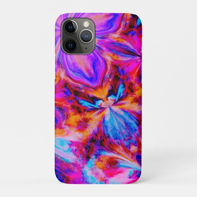 Flowers and Butterflies in Abstract Case-Mate iPhone Case (Back)