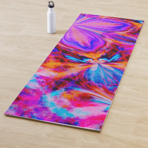 Flowers and Butterflies in Abstract Yoga Mat
