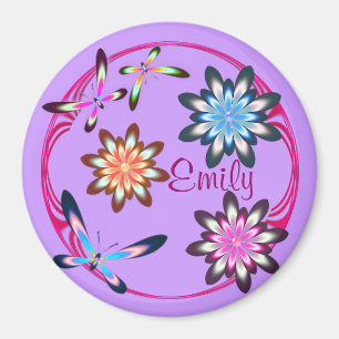 Flowers and butterflies magnet