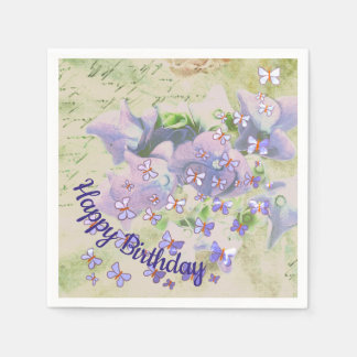 Flowers and butterflies napkin