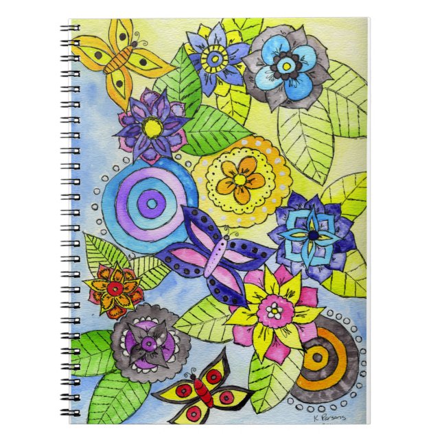 Flowers and Butterflies Notebook (Front)